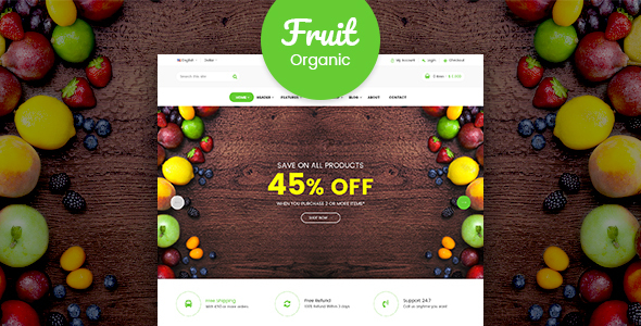 Fruit shop - Organic Food RTL Responsive Html Template