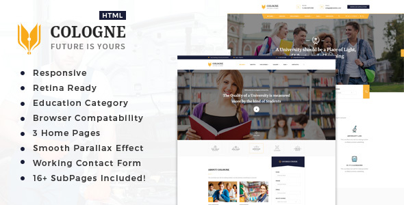 Cologne : Education  HTML5 Template