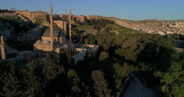 Old City Walls And Mosque Aerial View 3