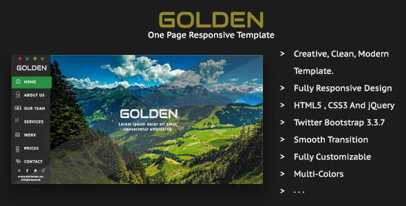 Golden - One Page Responsive Template