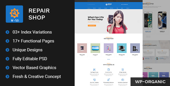 Repair Shop - Mobile & Gadget Repairing PSD Template