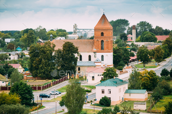 t Nicolas Roman Catholic Church In Mir, Belarus. Famous Landmark.