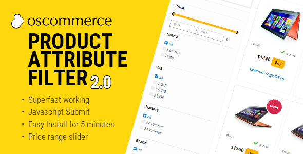 Product Attribute Filter 2.2 for osCommerce