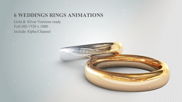 6 3D Wedding Rings Animations