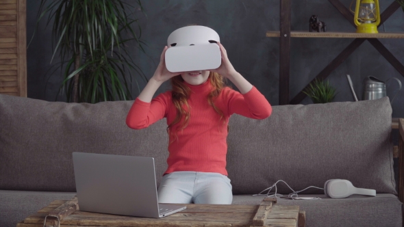 Little Girl in VR Headset