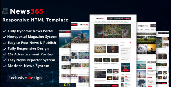 News365 -  Multipurpose Newspaper and Blog HTML Template