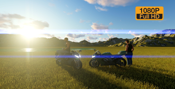 Motorbikes parked and rested alt