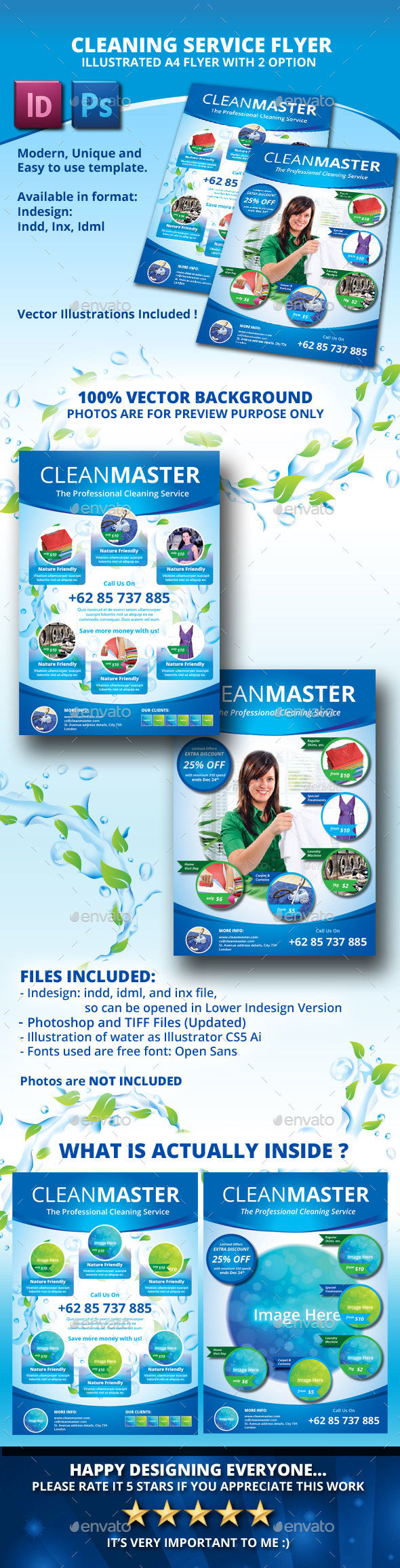 Eco - Cleaning Service A4 Flyer with 2 Layout