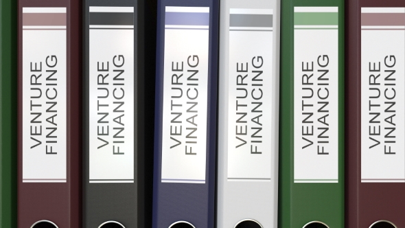 Multiple Office Folders with Venture Financing Text Labels alt