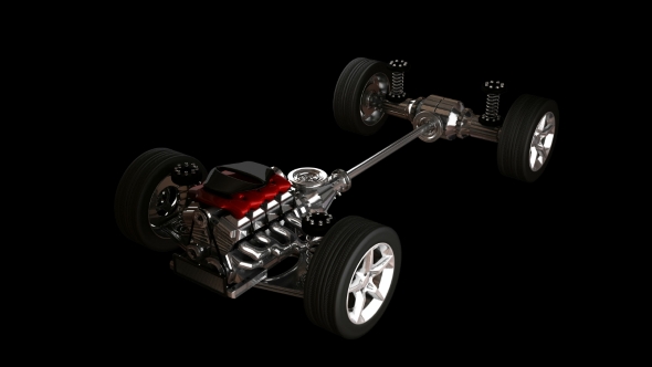 Car Chassis with Engine alt