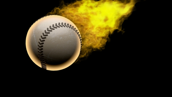 Burning Baseball Ball