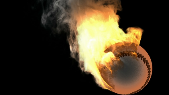 Burning Baseball Ball