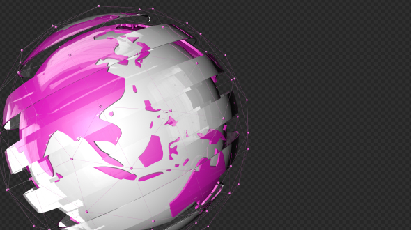 Pink Tech Glass Earth Point Line Rotate alt