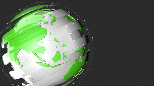 Green Tech Glass Earth Point Line Rotate alt