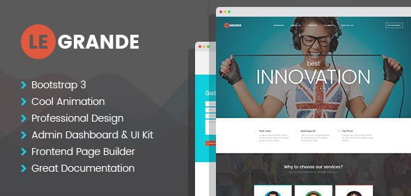 LeGrande - Corporate HTML Template with Visual Builder and Dashboard Pages