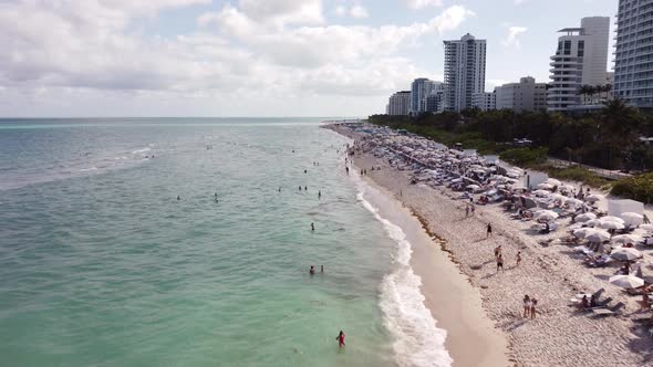 College Students Spring Break Miami Beach Fl Usa Aerial Video