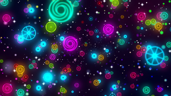 Circles Neon Colorful Background