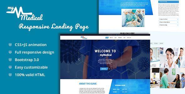 myMedical - Health & Doctor Landing Page HTML Template