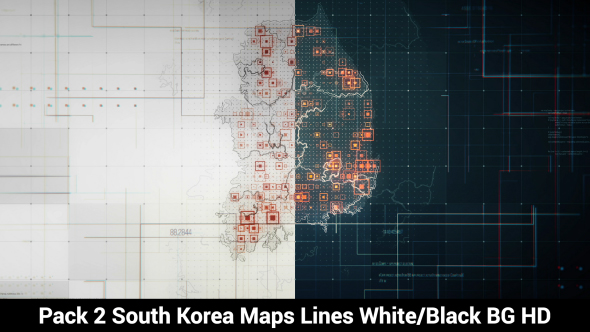 Pack of 2 South Korea Maps with Lines Rollback Camera HD alt