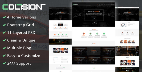 Collision- Car Repair PSD Template