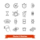 Clocks and Watches. Thin Line Art Icons Set - GraphicRiver Item for Sale