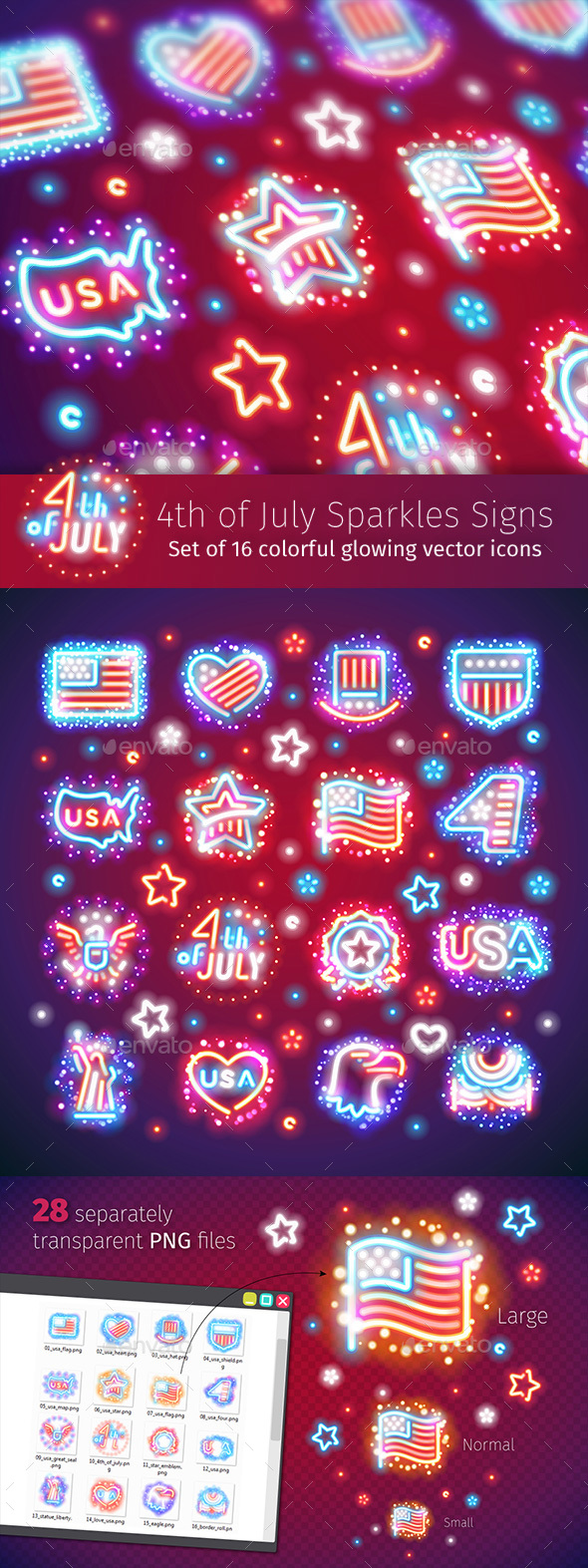 Fourth of July Signs with Sparkles