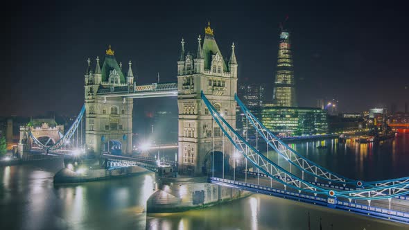 Time Lapse of the historic Tower Bridge in London England