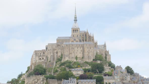 Mont Saint Michel  island and cathedral in Normandy France 4K 3840X2160 UHD video - Mt Saint Michel 