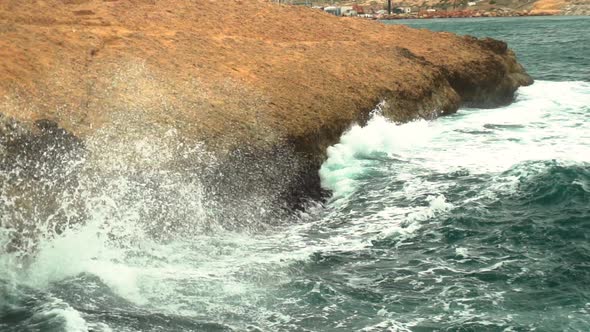 The Waves Beat Against the Rocks, Storm on the Mediterranean Sea, The Sea Is Turquoise, Slow Motion