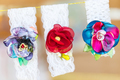 Beautiful textile brooches from artificial flowers. - PhotoDune Item for Sale
