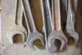 Group of old metal wrenches. - PhotoDune Item for Sale