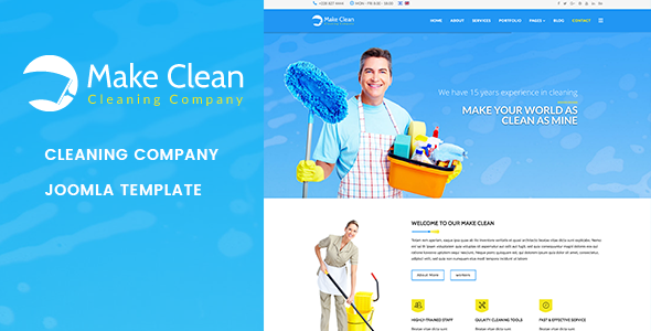 Make Clean | Cleaning Company Joomla Template