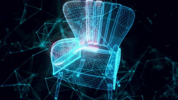 Classic Chair Hologram Close Up 4k alt