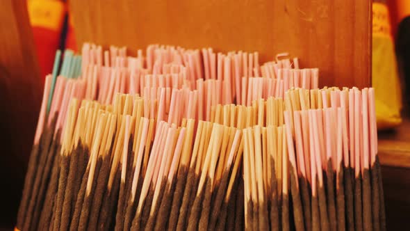 Indian Fragrance Sticks Aromatic Incense Closeup