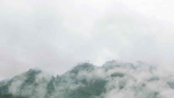 of Clouds Running Through the Scene