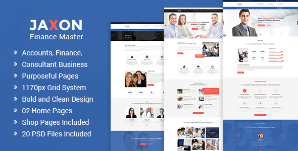 Jaxon – Accounts, Finance and Consulting Business PSD Template