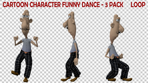 Cartoon Character Funny Dance - 3 Pack alt