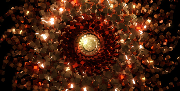 Circle Stage Of Cubes (Red And Orange) alt