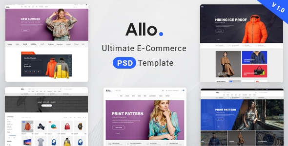 Allo E-Commerce Psd Template – 1 Sold!