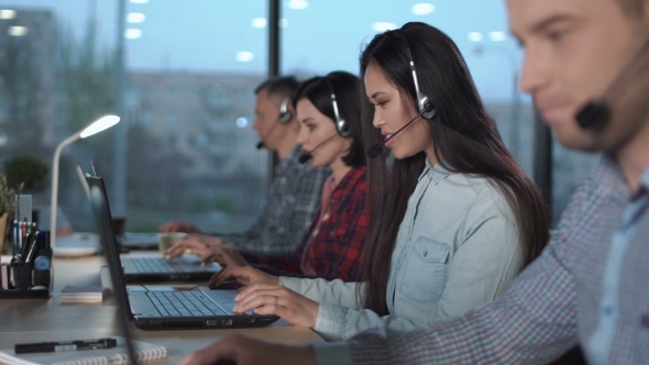 Young Asian Woman in Call Center