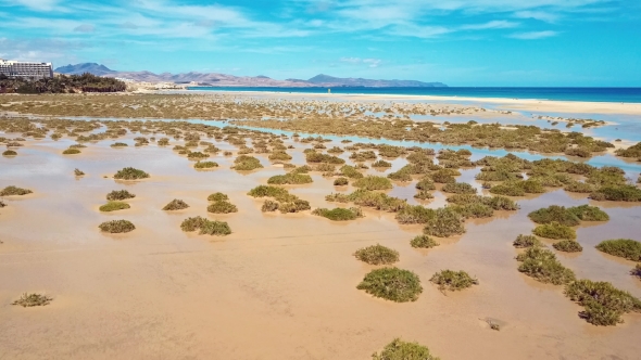 Flying Over Costa Calma Beach, Fuerteventura, Canary Island