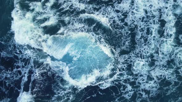 Iceberg Huge Chunks of Blue Ice Floating on the Waves in the Ocean Beautiful Arctic Landscape Aerial