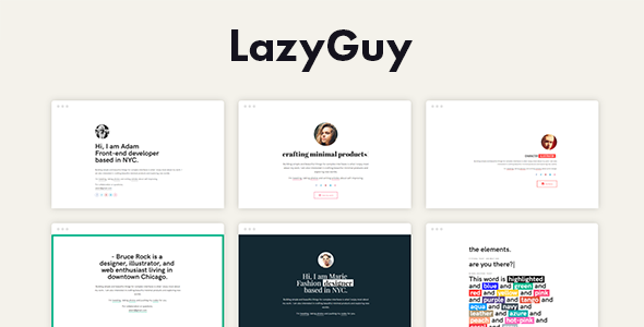 LazyGuy - Personal Landing Page Template for Everyone