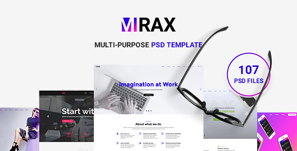 Mirax - Multipurpose Creative, Corporate, Portfolio, Blog PSD Template