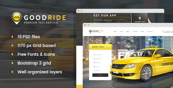 Good Ride - Premium Taxi Service PSD Template