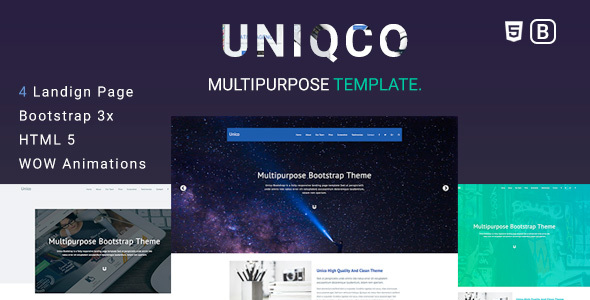 Uniqco - Multipurpose Responsive Bootstrap Landing page Template.