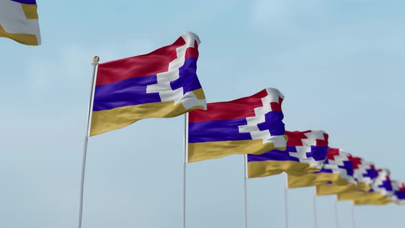 Nagorno Karabakh Republic Row Of Flags 