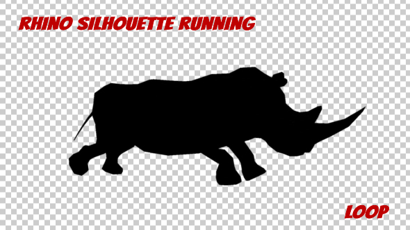 Rhino Silhouette Run Animation alt
