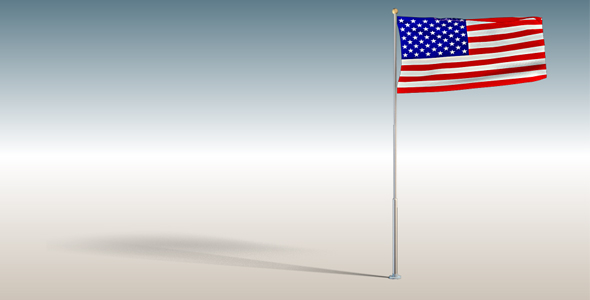 USA Flag with Shadow Loop