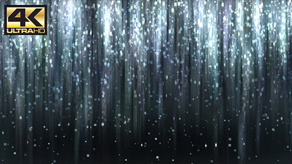Abstract Dark Silver Square Particles Glitter Rain Background 4K alt